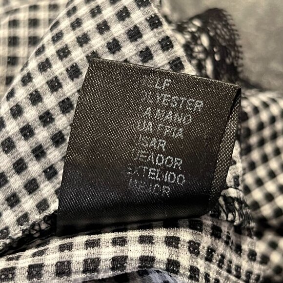 ROBERTSON + RODEO Women's Black & White Gingham Lace Trim Tank Top Size L - Picture 4 of 4